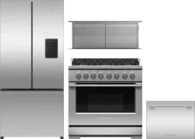 4 Piece Package Includes Refrigerator, Range, Hood And Dishwasher